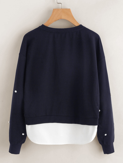 Blusa 2 em 1 decorada de pérolas