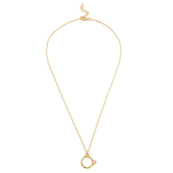 

Hollow Cat Pendant Chain Necklace, Gold