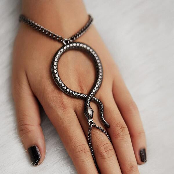 

Snake Design Toe Ring Chain Bracelet 1pc, Black