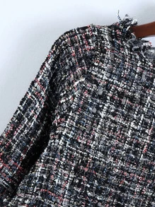 2 In 1 Tweed Babydoll Blouse - Multicolor - View 3