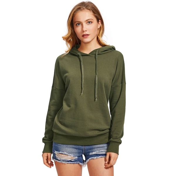 

Drop Shoulder Hoodie, Army green