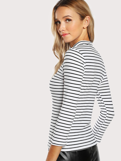 Camiseta de manga larga de rayas