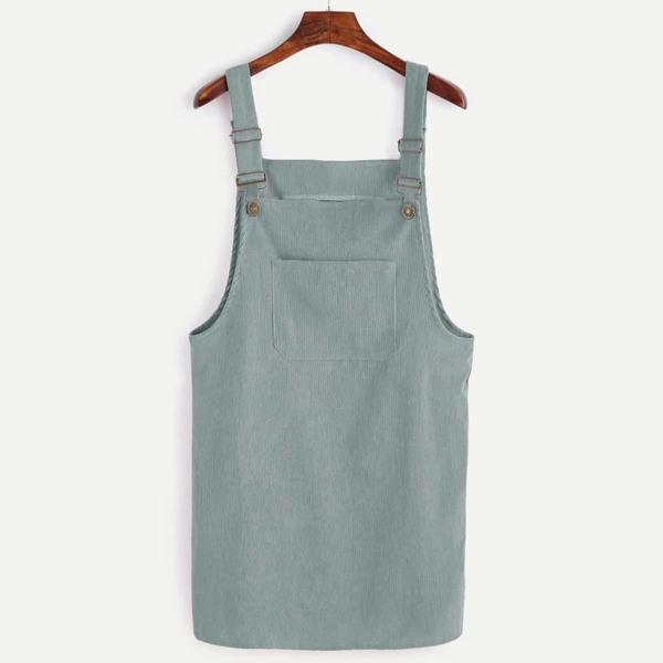 

Front Pocket Corduroy Pinafore Dress