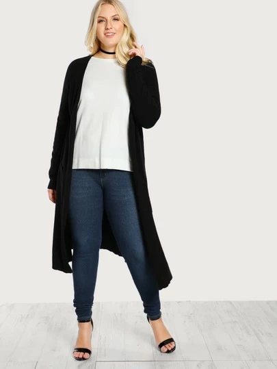 Plus Long Sleeve Floor Length Cardigan Black For Sale Australia