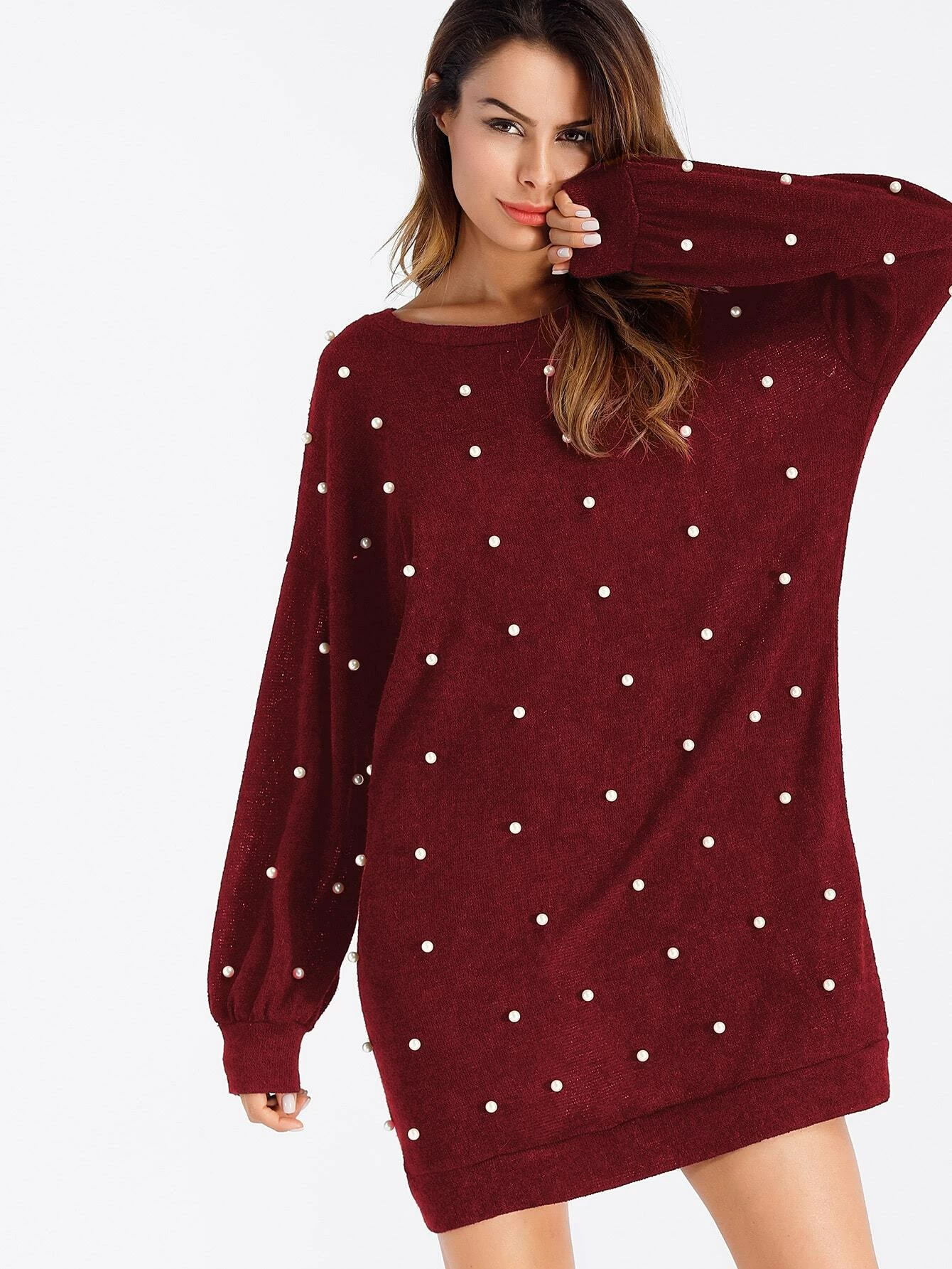 pearl sweater dress