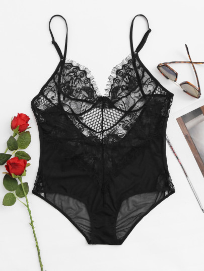 Black mesh and eyelash lace triangle bra installation women