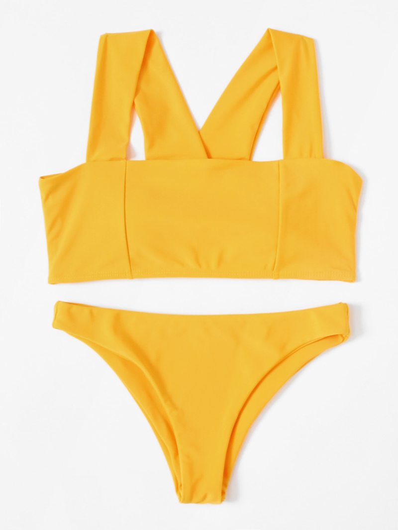 

Wide Strap Bikini Set, Yellow