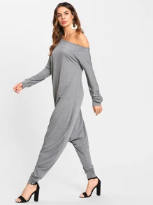 shein drop crotch jersey jumpsuit