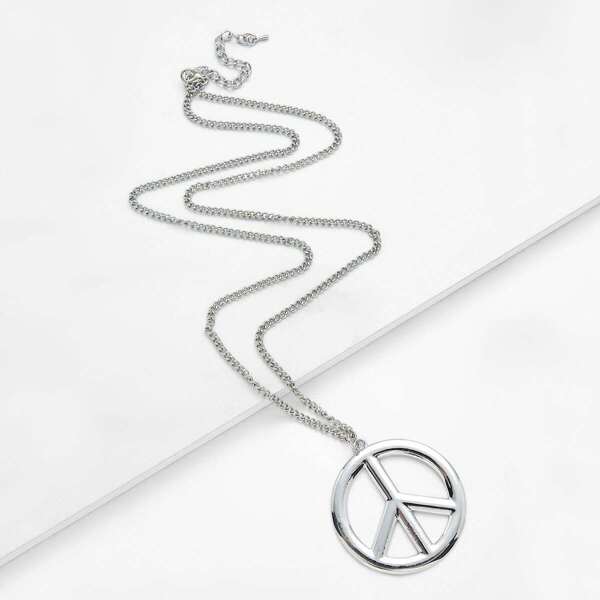 

Round Pendant Chain Necklace, Silver