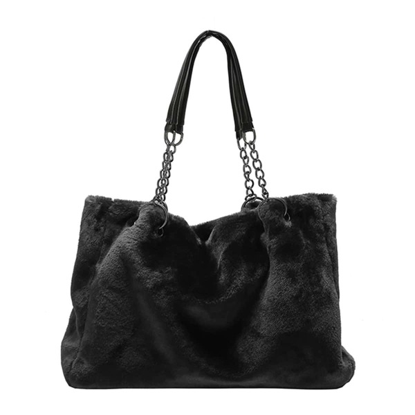 

Faux Fur Chain Shoulder Bag