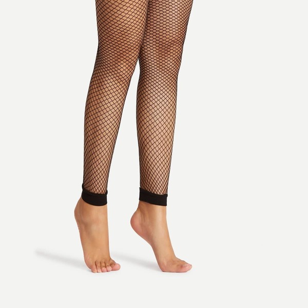 

Footless Fishnet Tights, Black