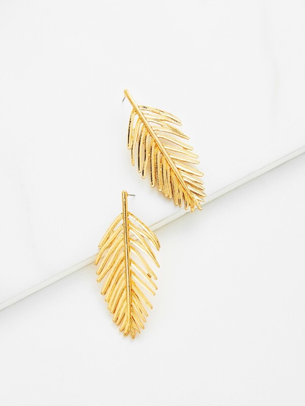 Leaf Design Stud Earrings Shein Sheinside