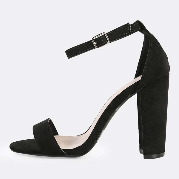

Single Band Ankle Strap Heels BLACK