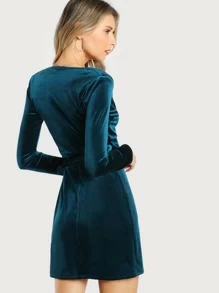 shein teal dress