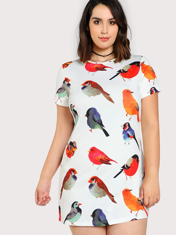 shein bird dress