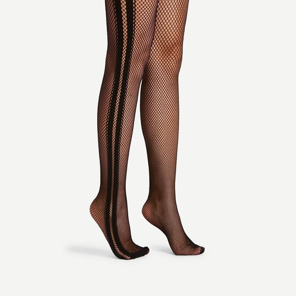 

Contrast Tape Fishnet Tights