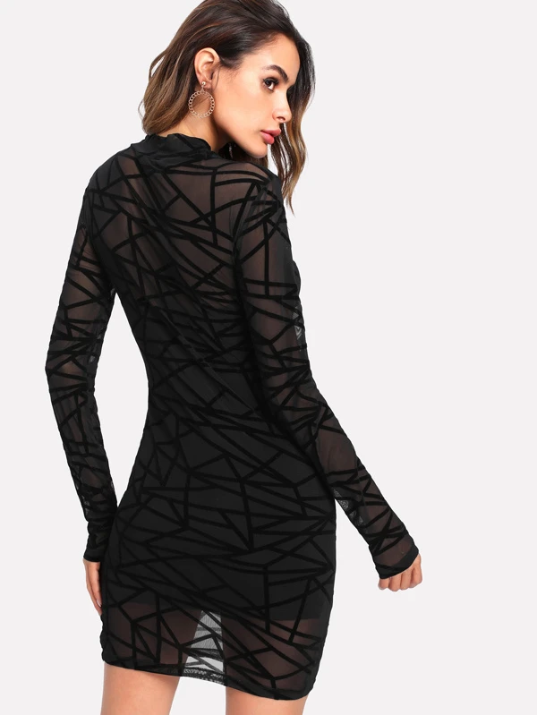 shein black mesh dress