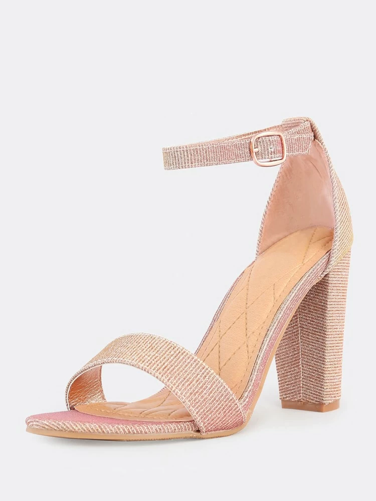 gold one strap heels