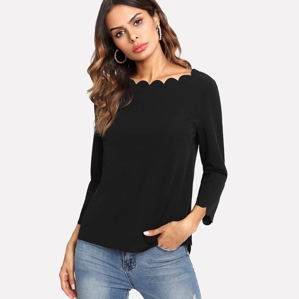 

Scalloped Trim Tee