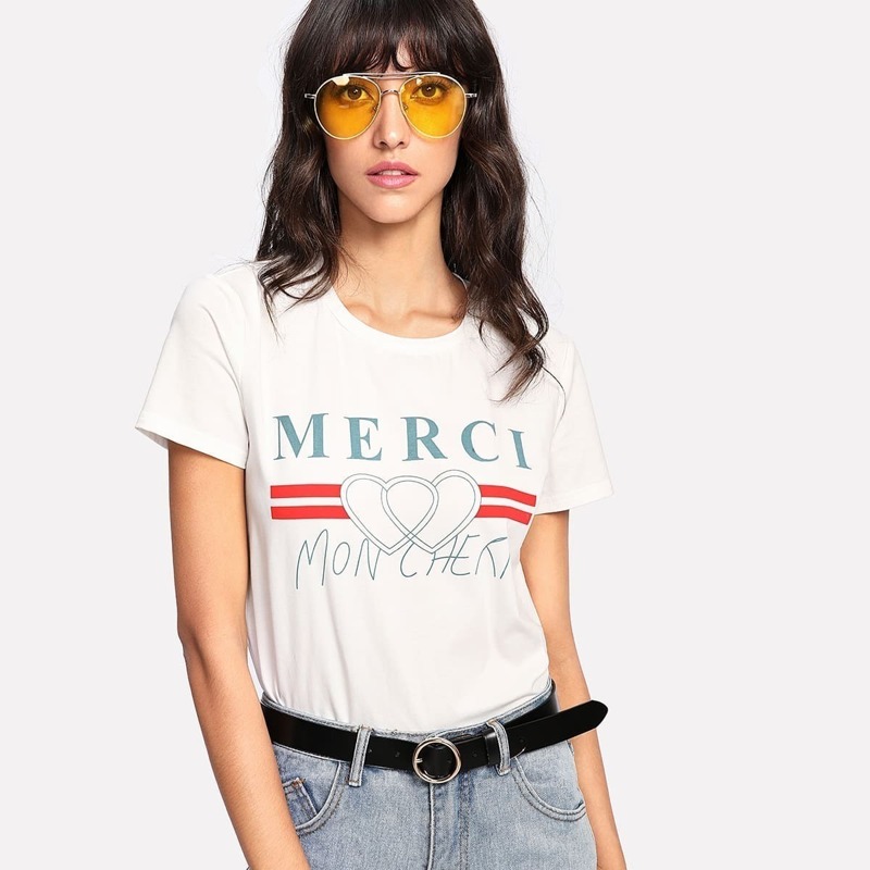 

Mixed Print Tee, White