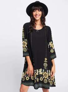 Flower Print Flowy Dress