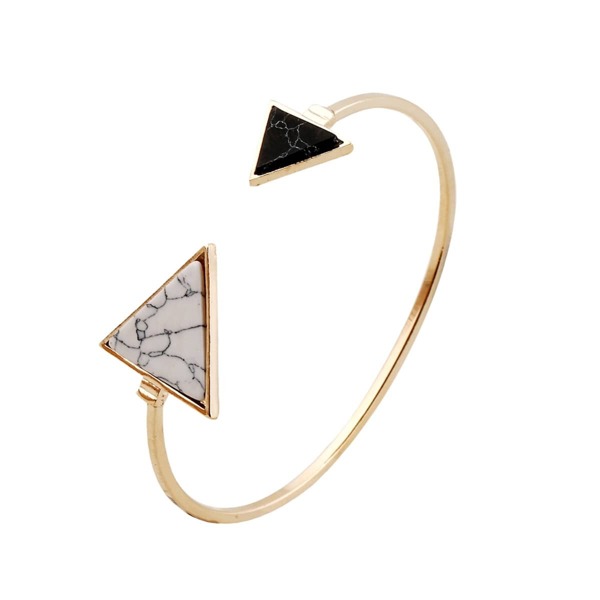 

Two Tone Triangle Cuff Bracelet 1pc, Gold