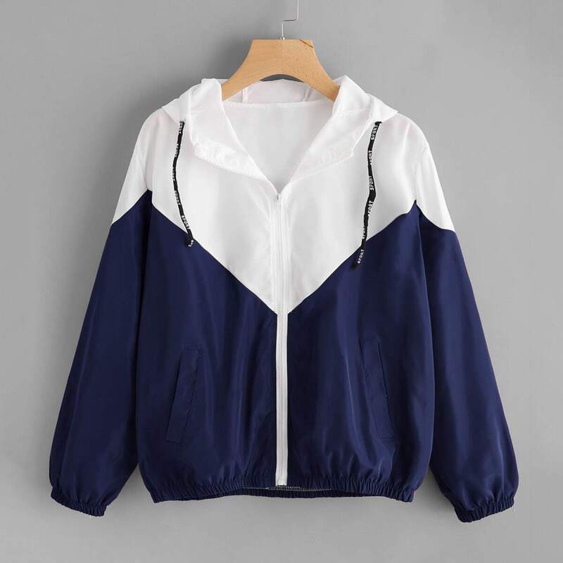 

Two Tone Hooded Jacket, Multicolor