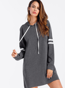 Varsity Striped Hoodie Dress