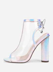 escarpin noir talon transparent