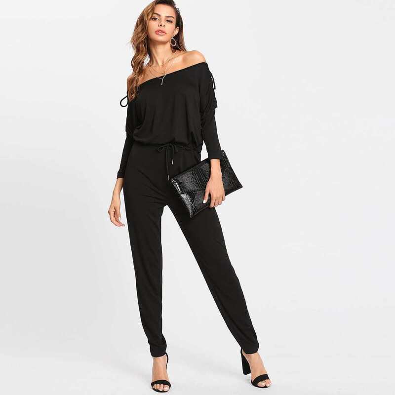 

Bardot Lace Up Detail Jumpsuit, Black