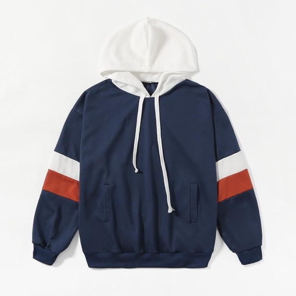 

Contrast Stripe Panel Hoodie