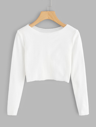 تي شيرت نسائي-قصير محروك