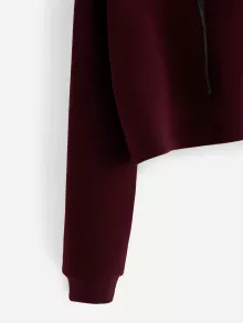 Planet Print Hoodie - Burgundy - View 4