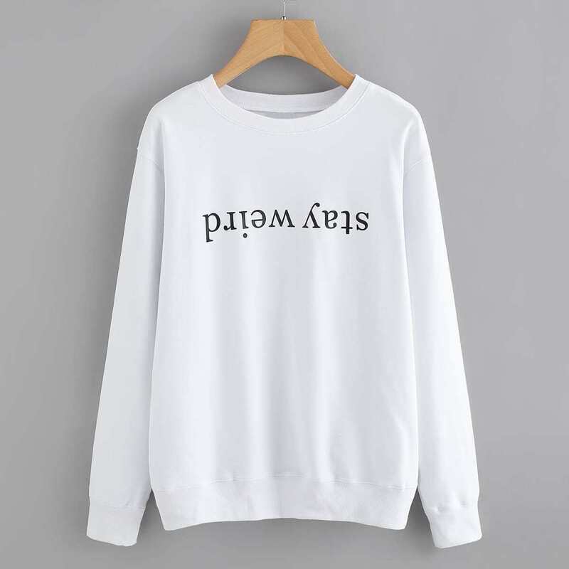 

Letter Print Sweatshirt, White