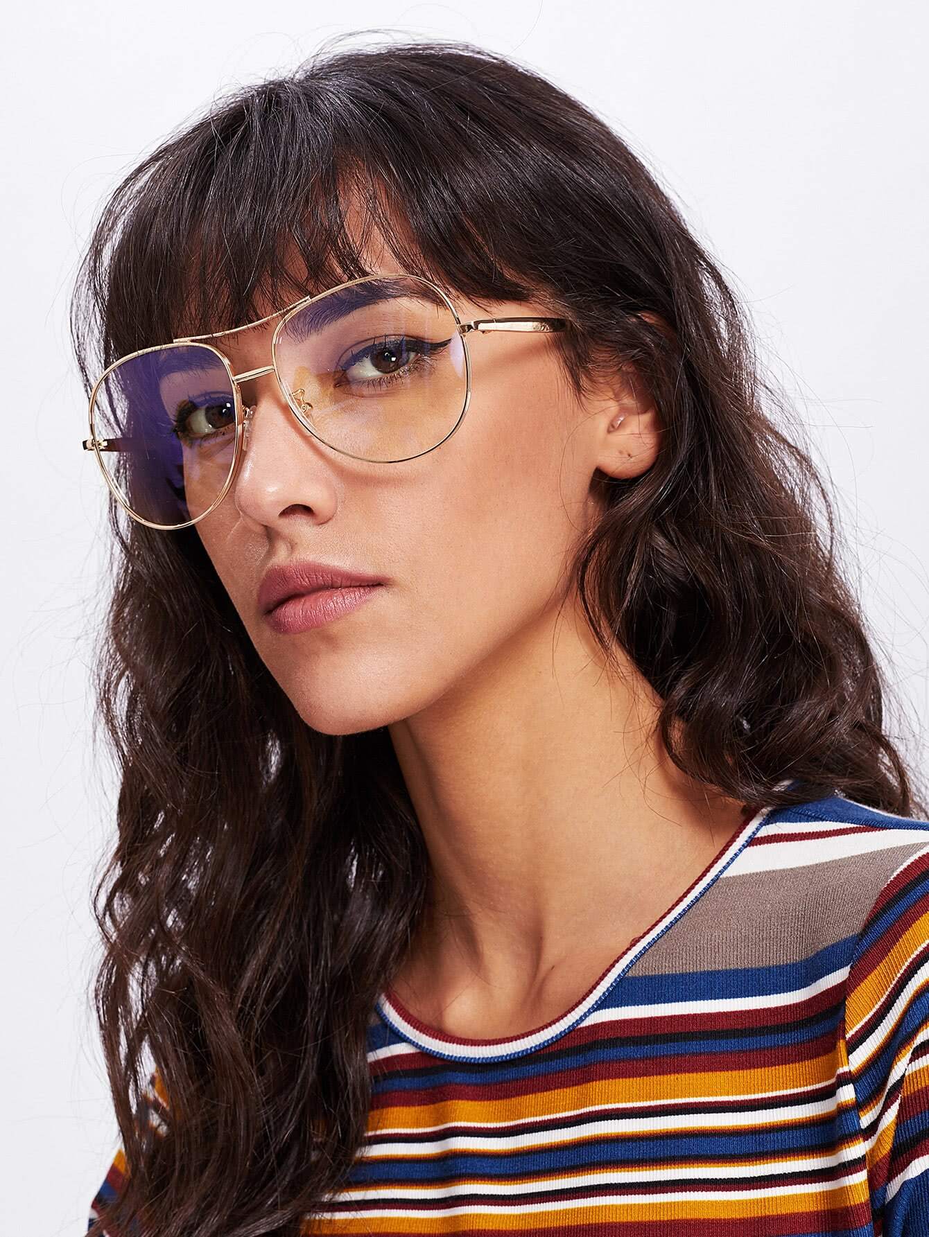 double bridge metal frame glasses
