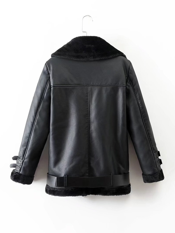 Faux Fur Lined Belted Jacket Shein Sheinside