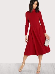 High Neck Fit & Flare Dress