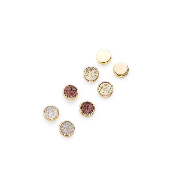 

Four Color Round Stud Earring Set 4Pair