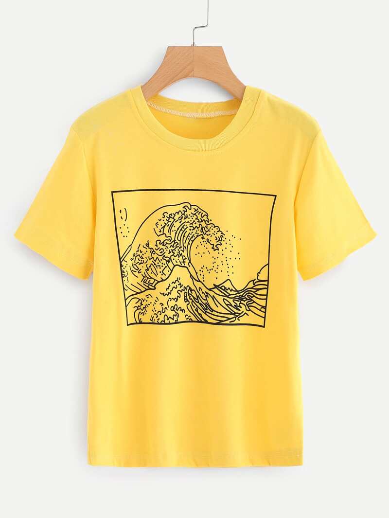 

Graphic Print Tee, Yellow