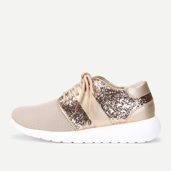 

Sequin Detail Lace Up Sneakers