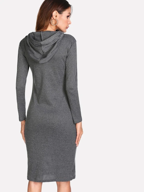 hooded knit dress