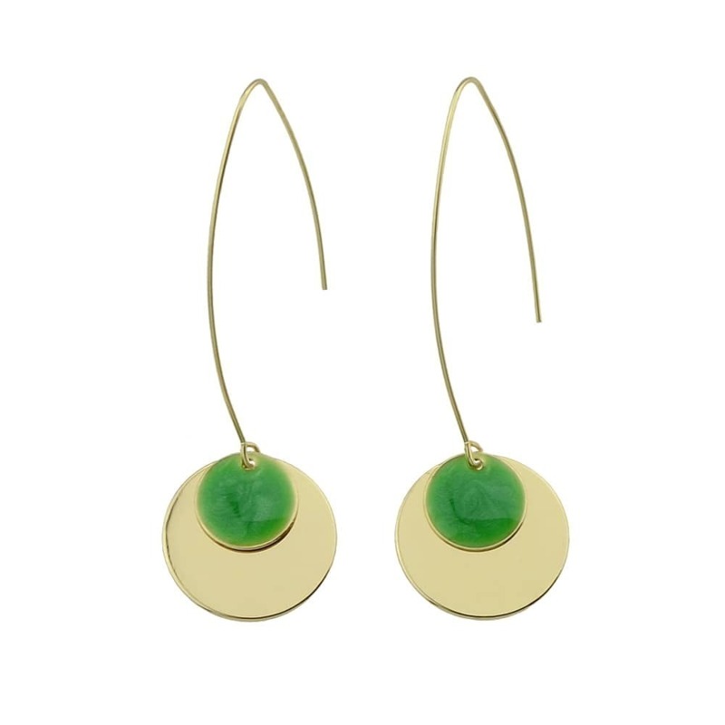 

Green Round Party Female Earrings