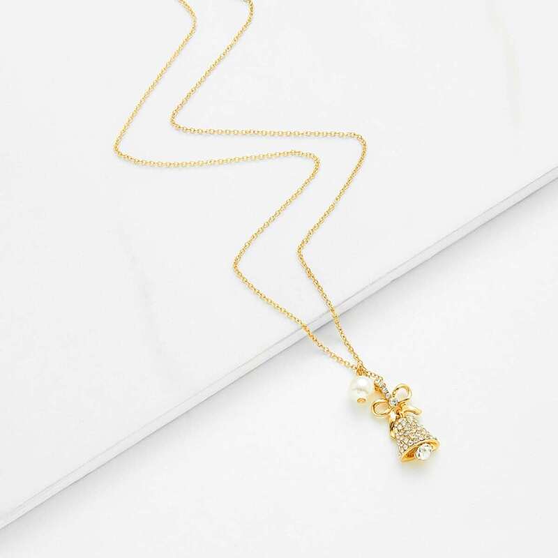 

Christmas Bell Pendant Chain Necklace, Gold