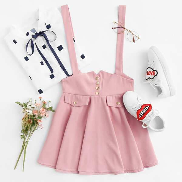 

Bow Back Overall Skater Skirt