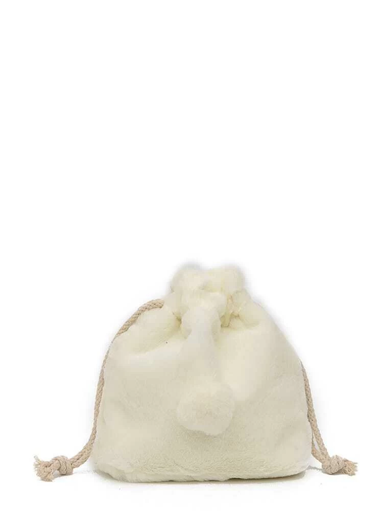 fluffy drawstring bag