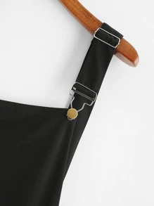 Vestido plisado con cremallera en la parte trasera - Negro - Ver 3