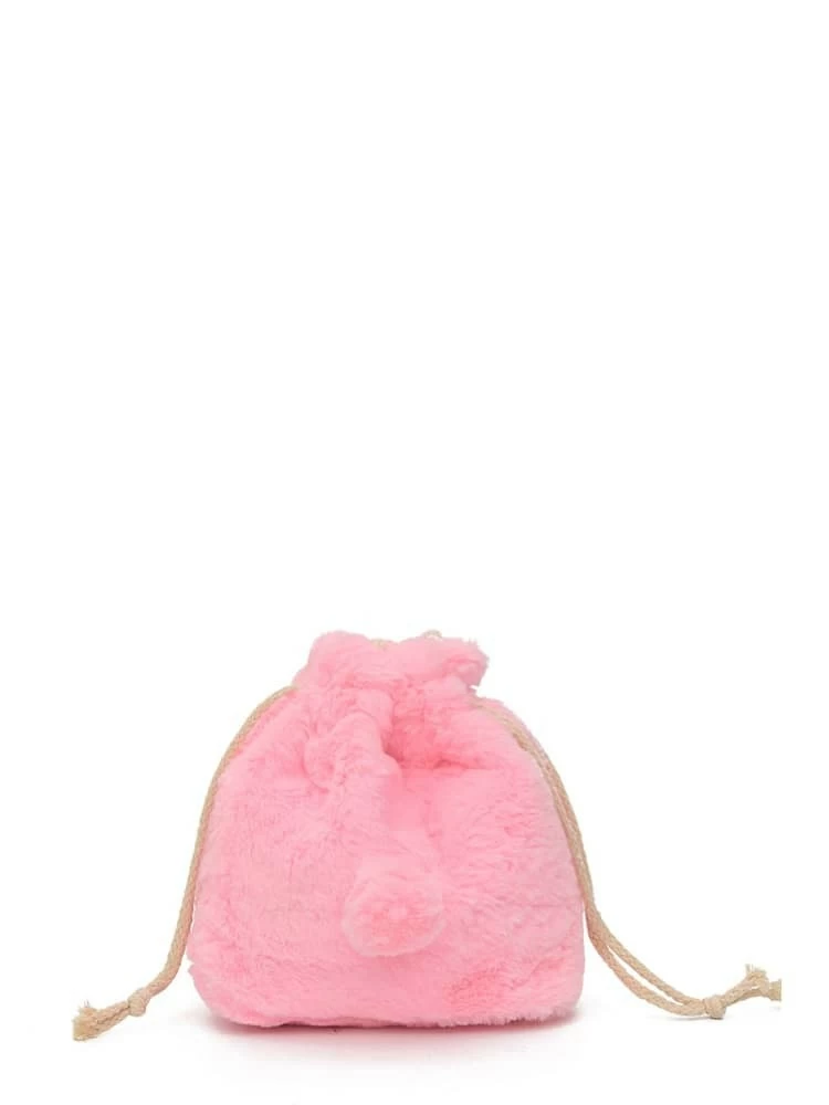 fluffy drawstring bag