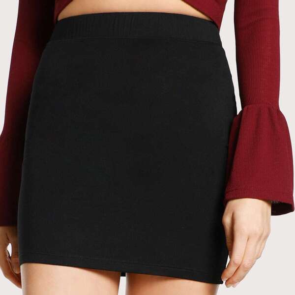 

Elastic Waist Bodycon Jersey Skirt