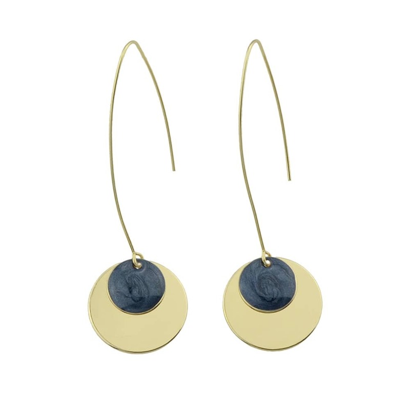 

Navyblue Round Party Female Earrings, Navy