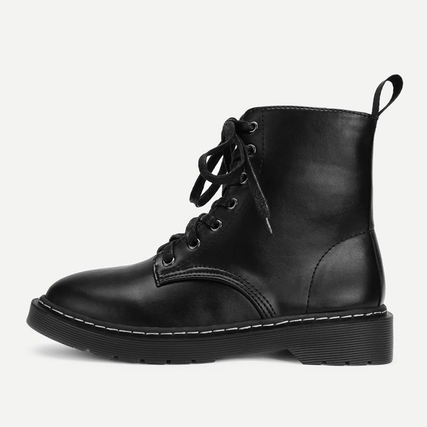 

PU Lace Up Ankle Boots